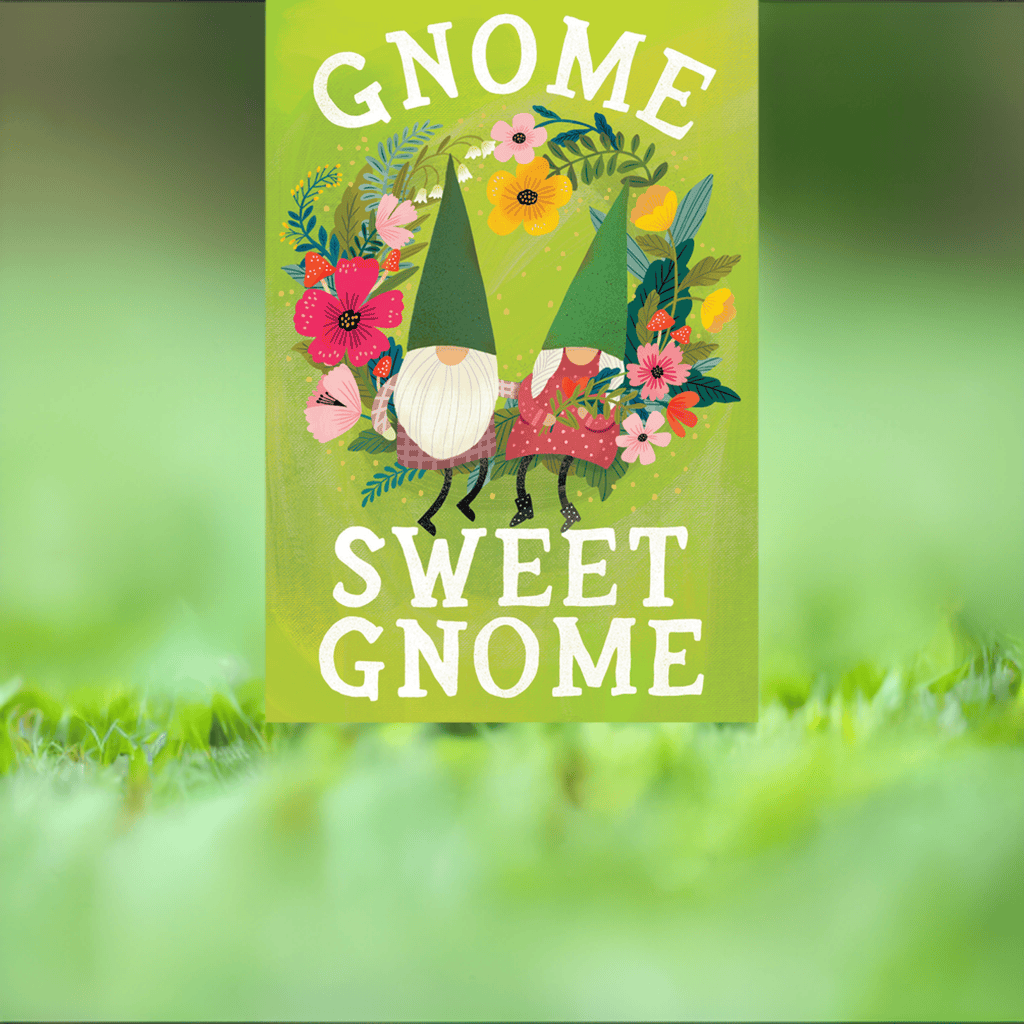 Pictura Gnome Sweet Gnome new home card with cute gnome illustration for everyday greeting or housewarming occasion.
