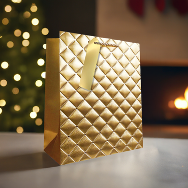 Large Gift Bags - Gold Quilt