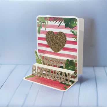 Small Pop Up Cards - Heart Stripes