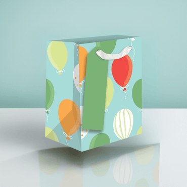 Colorful balloons small gift bag from Pictura with vibrant, festive balloon designs for special occasions.