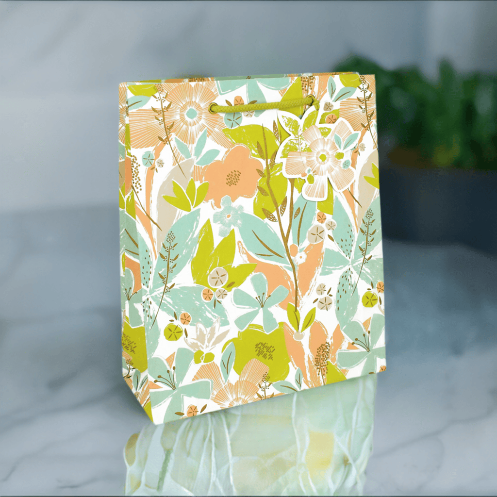 Love Vivid Tex Floral large gift bag with colorful floral design and sturdy handles for special gift presentation.