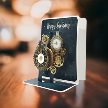 Clocks Birthday Pop-up Small 3D Card