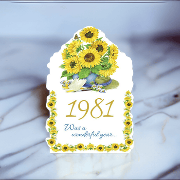 Pictura Year of Birth 1981 card with stylish design, featuring the birth year for personalized keepsake or gift.