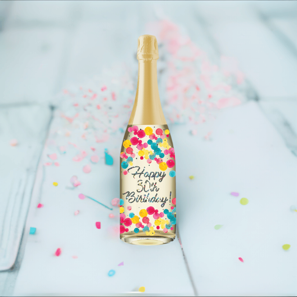 Pictura 30th Birthday Champagne Sound Card with a festive design and champagne glass illustration, perfect for celebrating milestone birthdays.