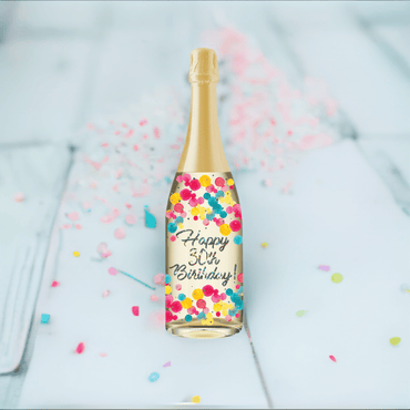 Pictura 30th Birthday Champagne Sound Card with a festive design and champagne glass illustration, perfect for celebrating milestone birthdays.