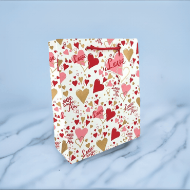 Large Love Air gift bag by Love Vivid with colorful heart and love-themed design, perfect for special occasions.