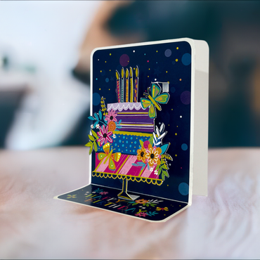 Small Pop Up Cards - Neon Cake