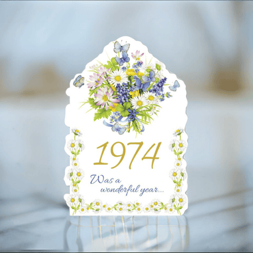 Pictura Year of Birth 1974 card featuring a stylish design with the year 1974, perfect for celebrating milestone birthdays.