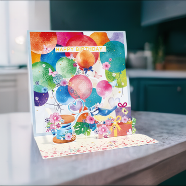 Balloons Birthday Pop-up Grande 3D Card