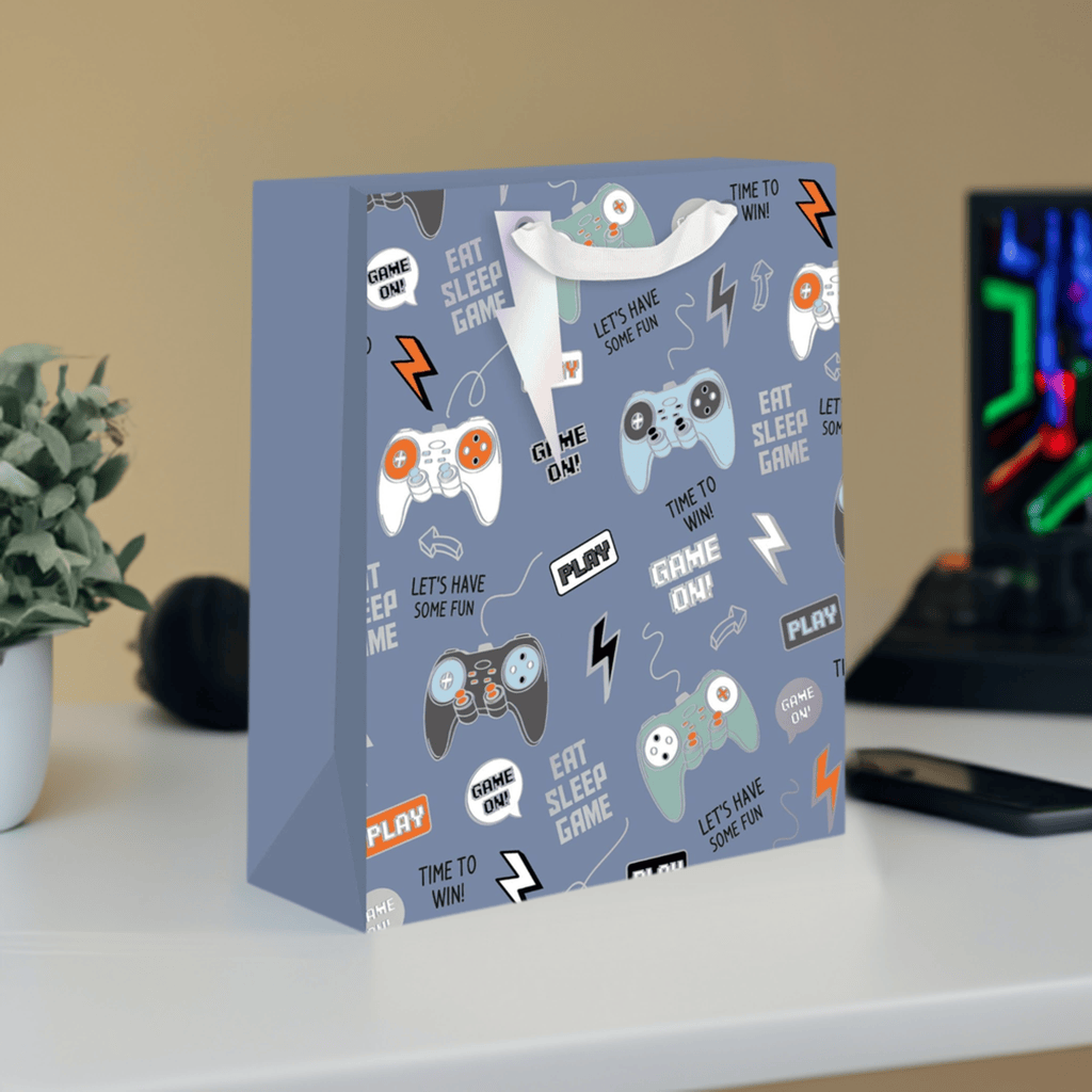 Medium Love Vivid gaming gift bags with colorful gaming-themed designs for special occasions and gift-giving.