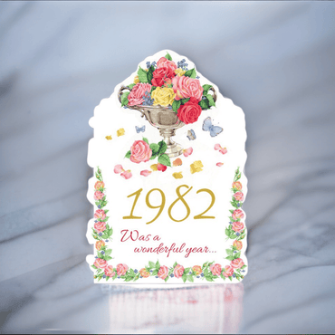 Pictura Year of Birth 1982 card featuring a stylish design with the year 1982, ideal for birthday celebrations and keepsakes.