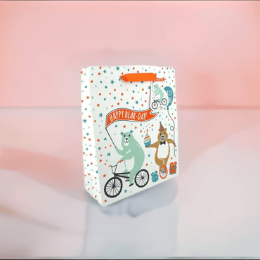 Large gift bag from Love Vivid Bearday collection, featuring colorful designs and sturdy handles for special occasions.
