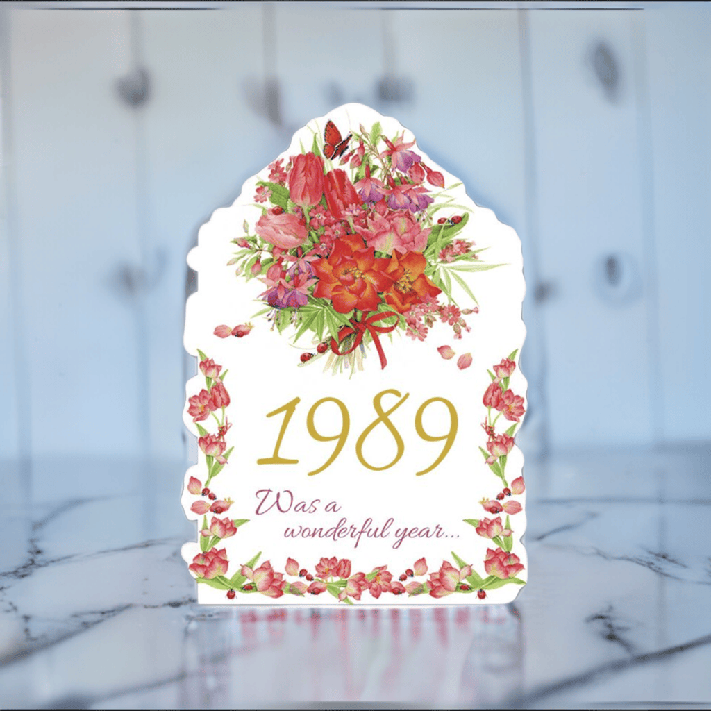 Pictura Year of Birth 1989 card featuring stylish design with the year 1989, ideal for celebrating birthdays or special occasions.