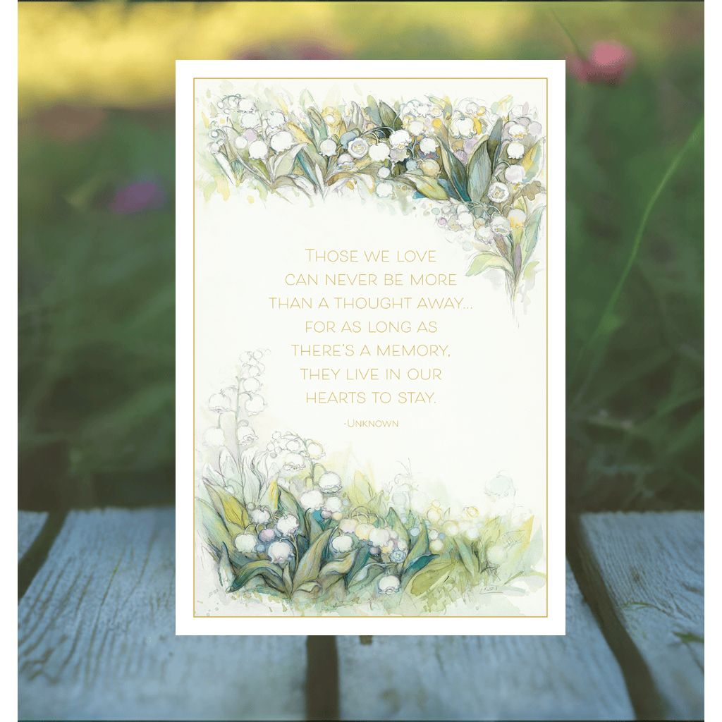 Lisi Martin Lily of the Valley sympathy card from Pictura, featuring delicate floral design for condolences and heartfelt messages.