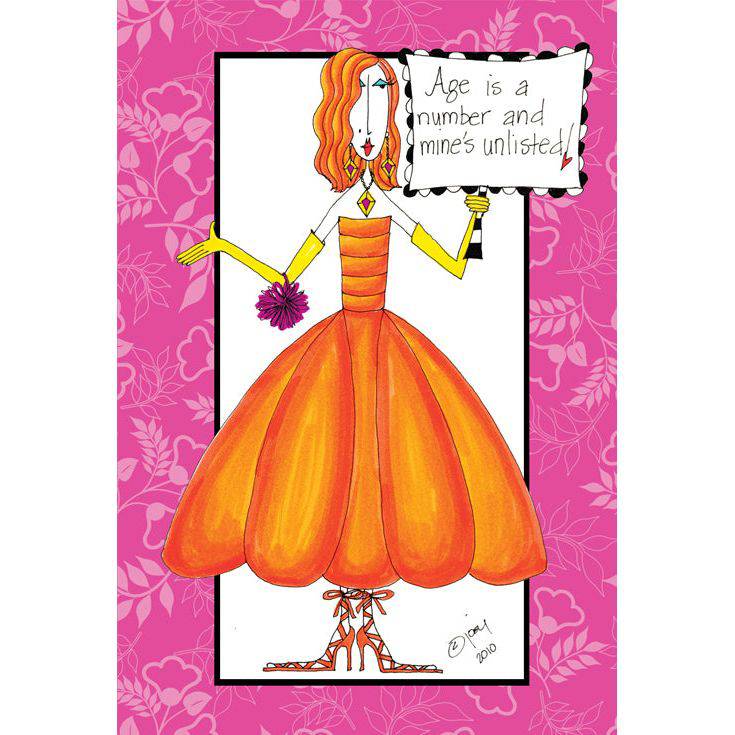 Pictura Dolly Mamas Age Is A Number birthday card featuring colorful floral design for special celebrations.