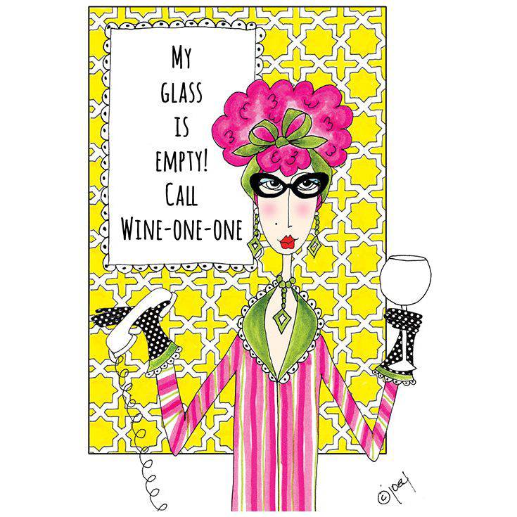 Pictura Wine-One-One Birthday Card Dolly Mamas featuring colorful illustrations, perfect for celebrating special occasions.