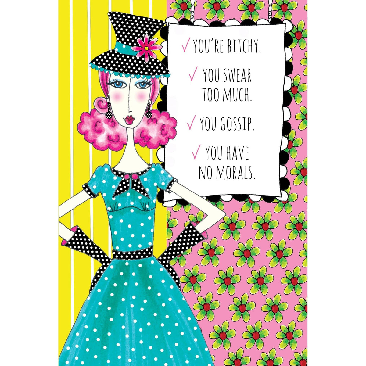 Childhood Punish Birthday Card by Pictura featuring playful Dolly Mamas design on an everyday card.