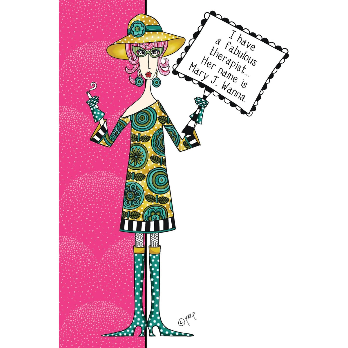 Colorful Mary J. Wanna birthday card from Pictura featuring vibrant illustrations and playful typography for everyday occasions.