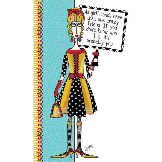 Colorful Crazy Friend Birthday Card by Pictura featuring a playful Dolly Mamas design on a cheerful greeting card.