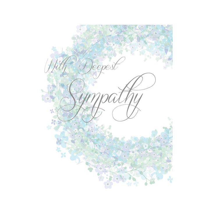 Pictura Sympathy floral wreath card featuring a delicate floral design, suitable for expressing condolences and sympathy.
