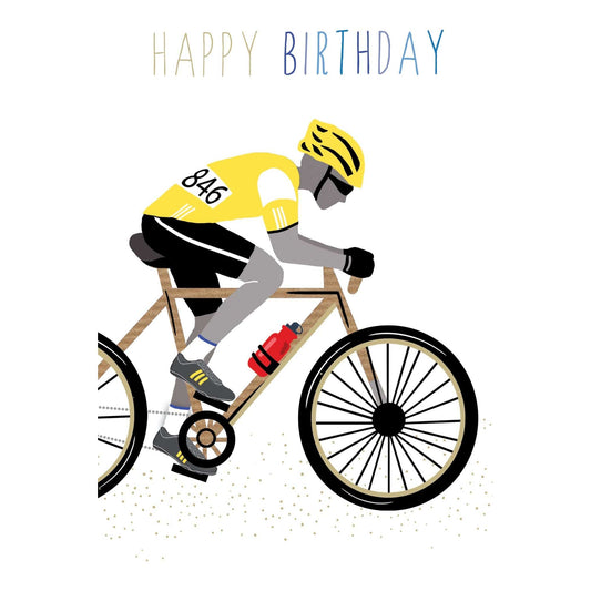 Sara Miller Biker Birthday Card from Pictura, featuring vibrant colorful motorcycle design on an everyday greeting card.