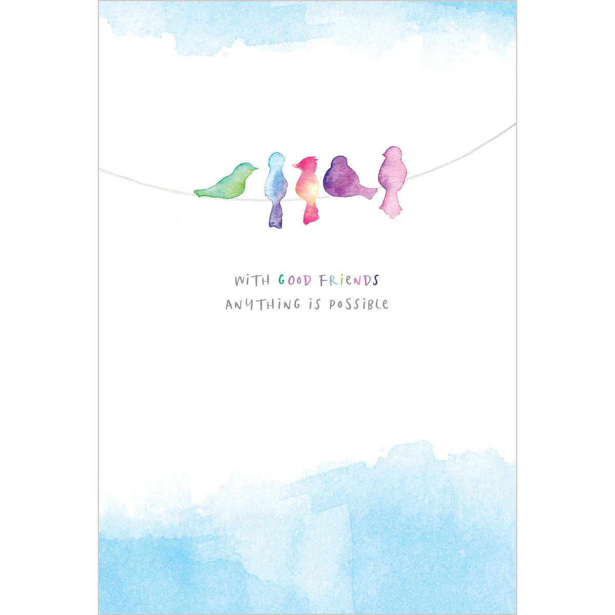 Pictura Birds Good Friends Birthday Card featuring colorful illustrations of birds, perfect for celebrating friendship.