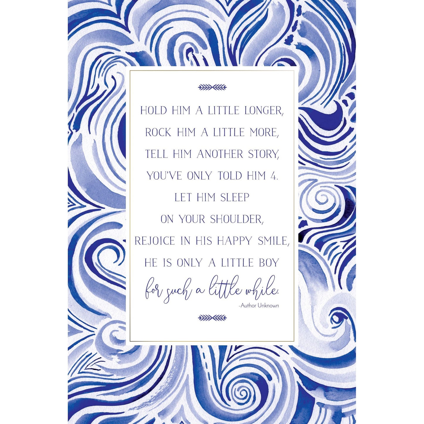 Baby Card Boy with Poem Hold Him a Little Longer Happy Buddha - Cardmore