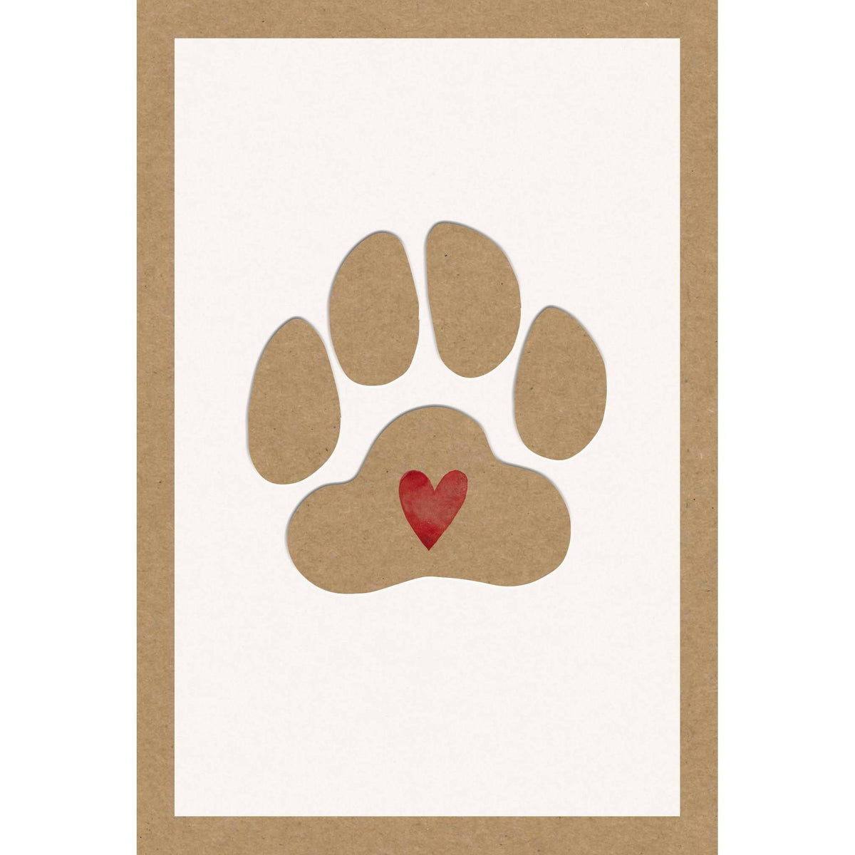 Heart Paw Sympathy Card for pets by Pictura, featuring a heartfelt design to express condolences for pet loss.