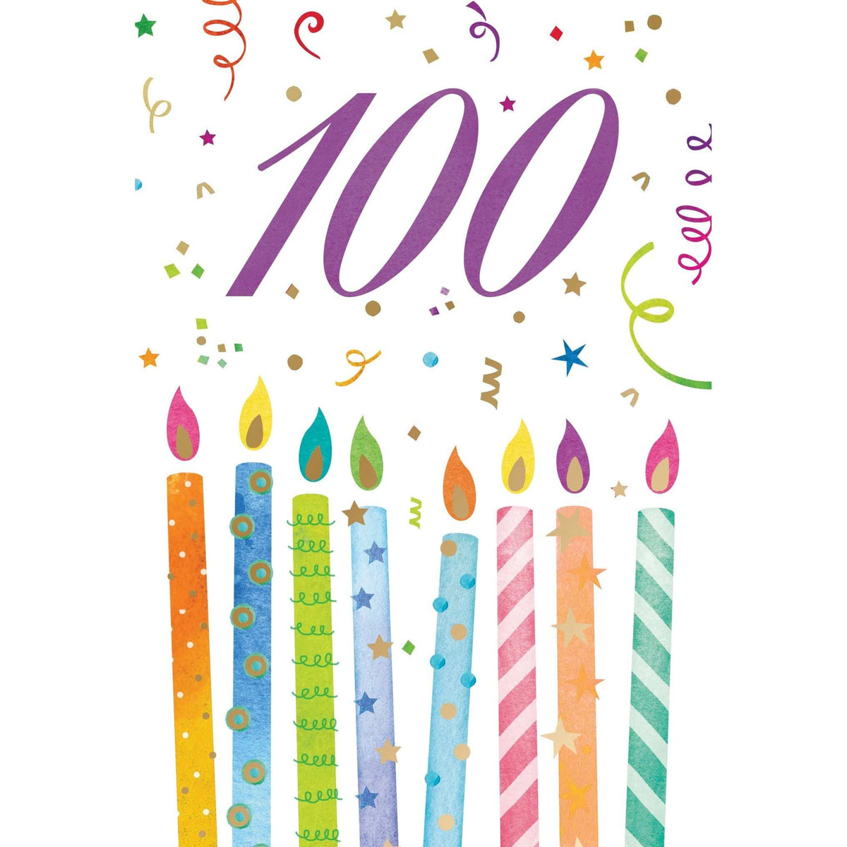 Pictura 100 Years birthday card from the Everyday Cards collection, featuring colorful celebratory design and heartfelt message.