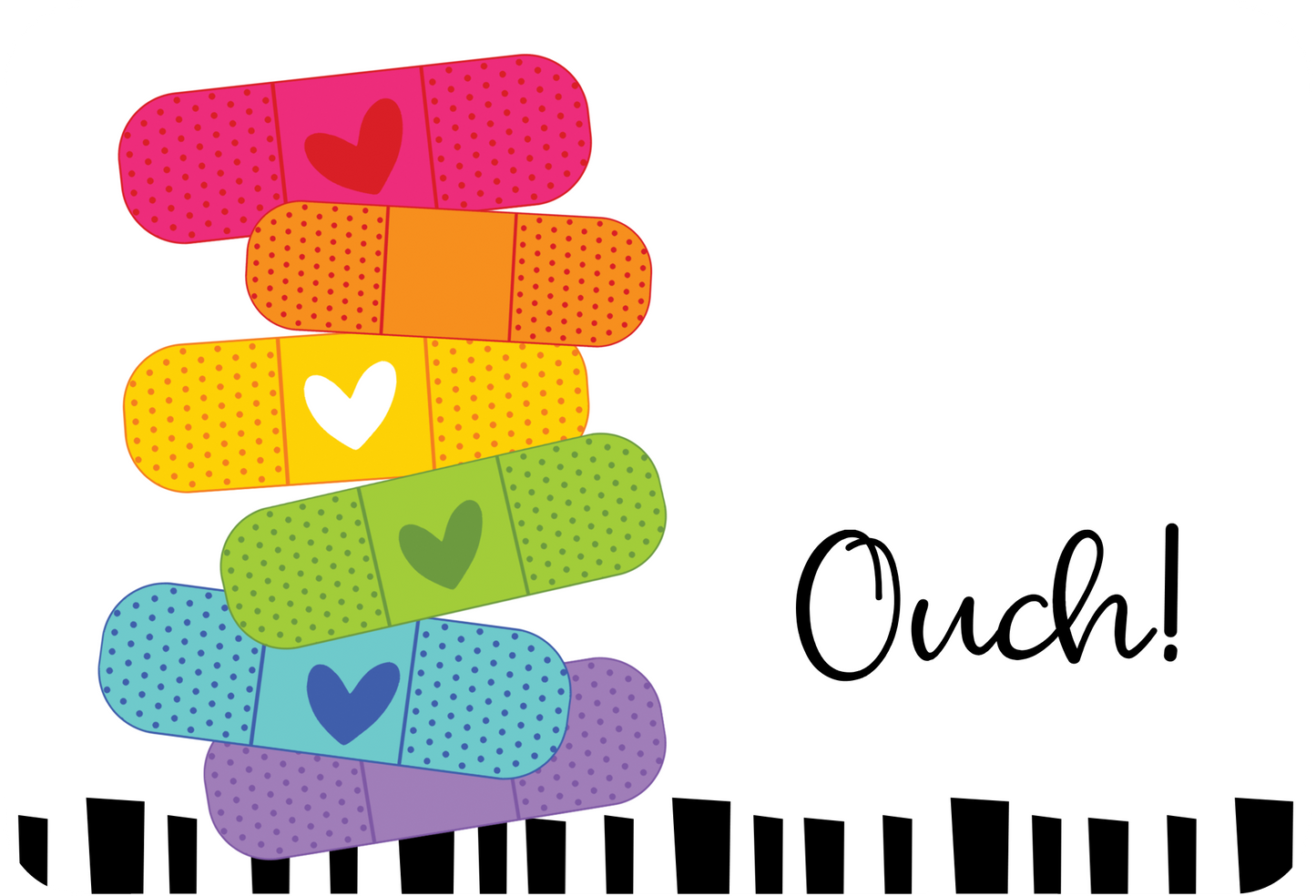 Get Well Card Ouch Bandaids - Cardmore