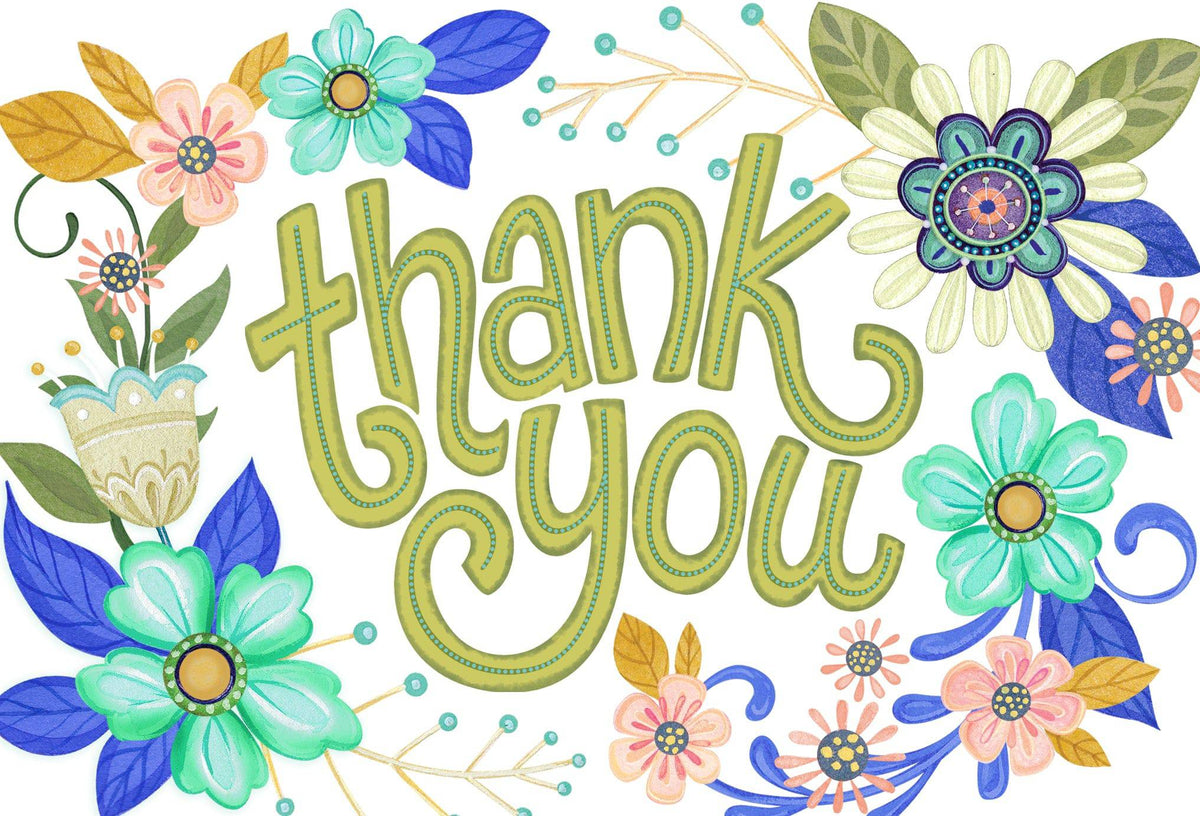 Pictura Patchwork Thank You card from the Everyday Cards collection, featuring colorful patchwork design and gratitude message.