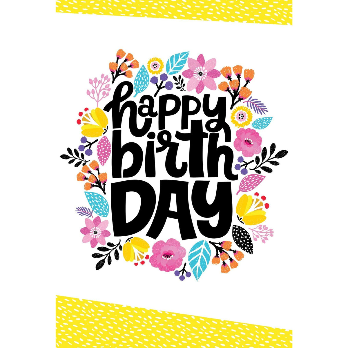 Pictura Happy Flowers birthday card featuring colorful floral design and cheerful message, perfect for celebrating special occasions.