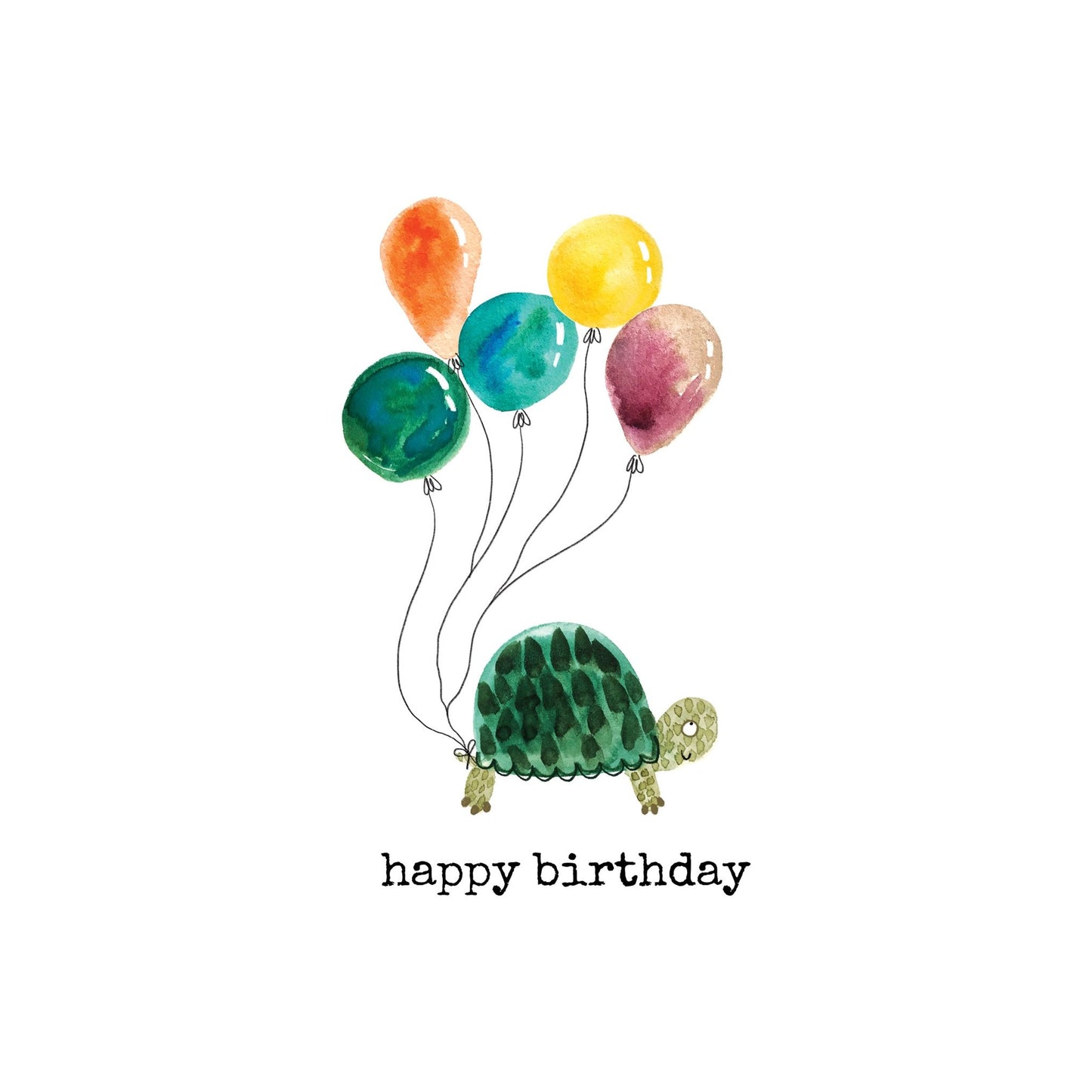 Turtle & Balloons Belated Birthday Card - Cardmore