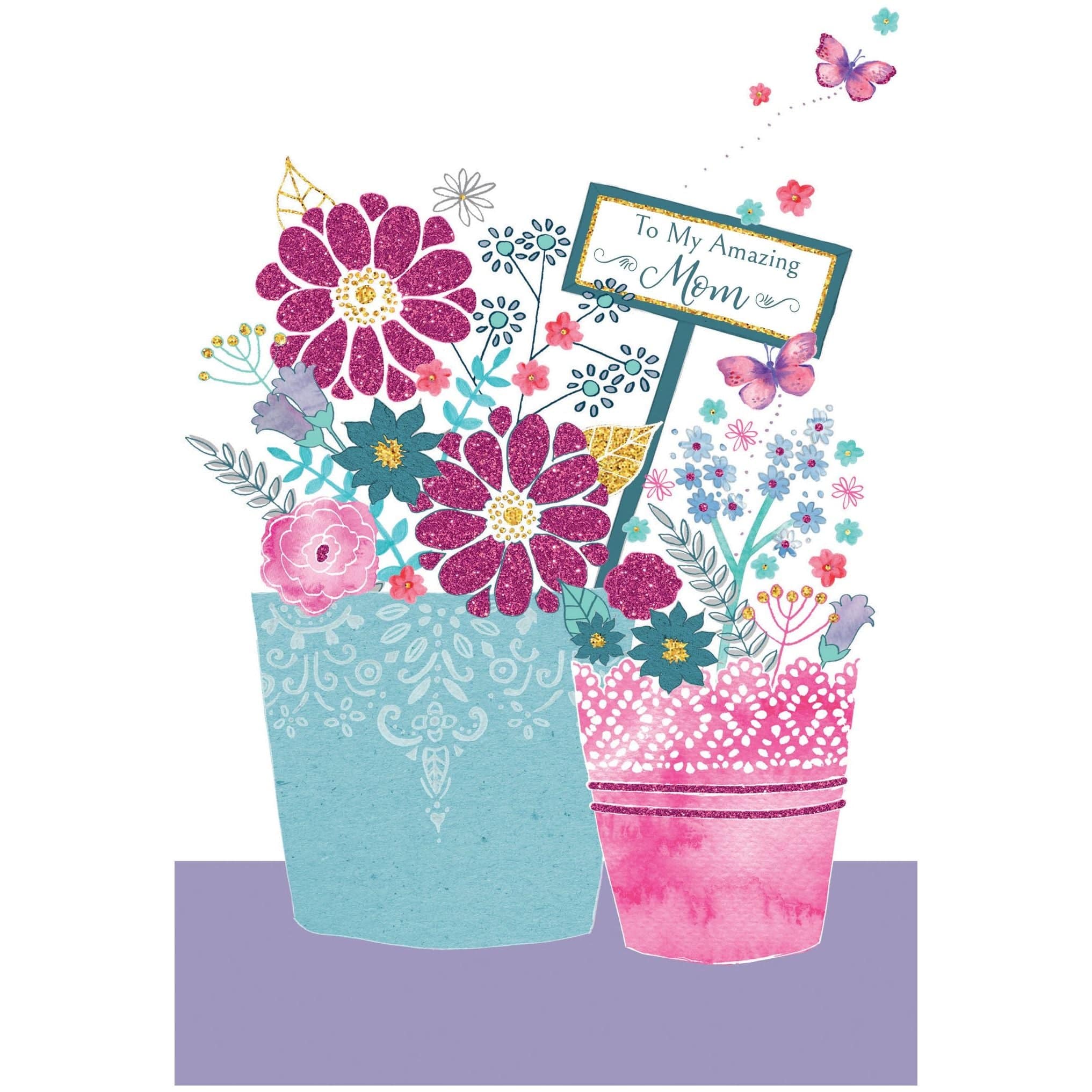 Pictura Amazing Mom birthday card featuring heartfelt message and colorful floral design for Mother's Day celebration.