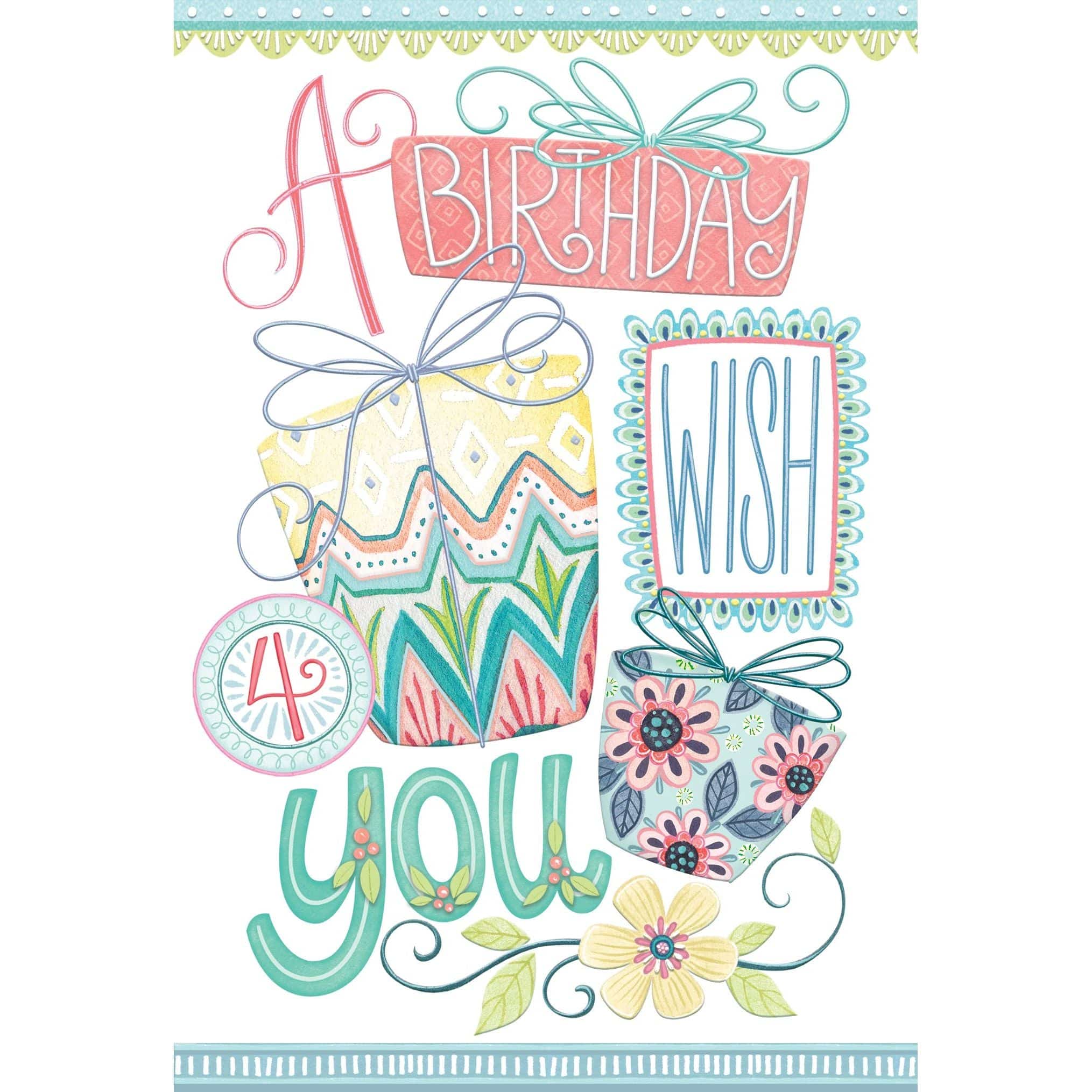 Pictura Wish 4 You birthday card featuring colorful floral design for celebrating special occasions.