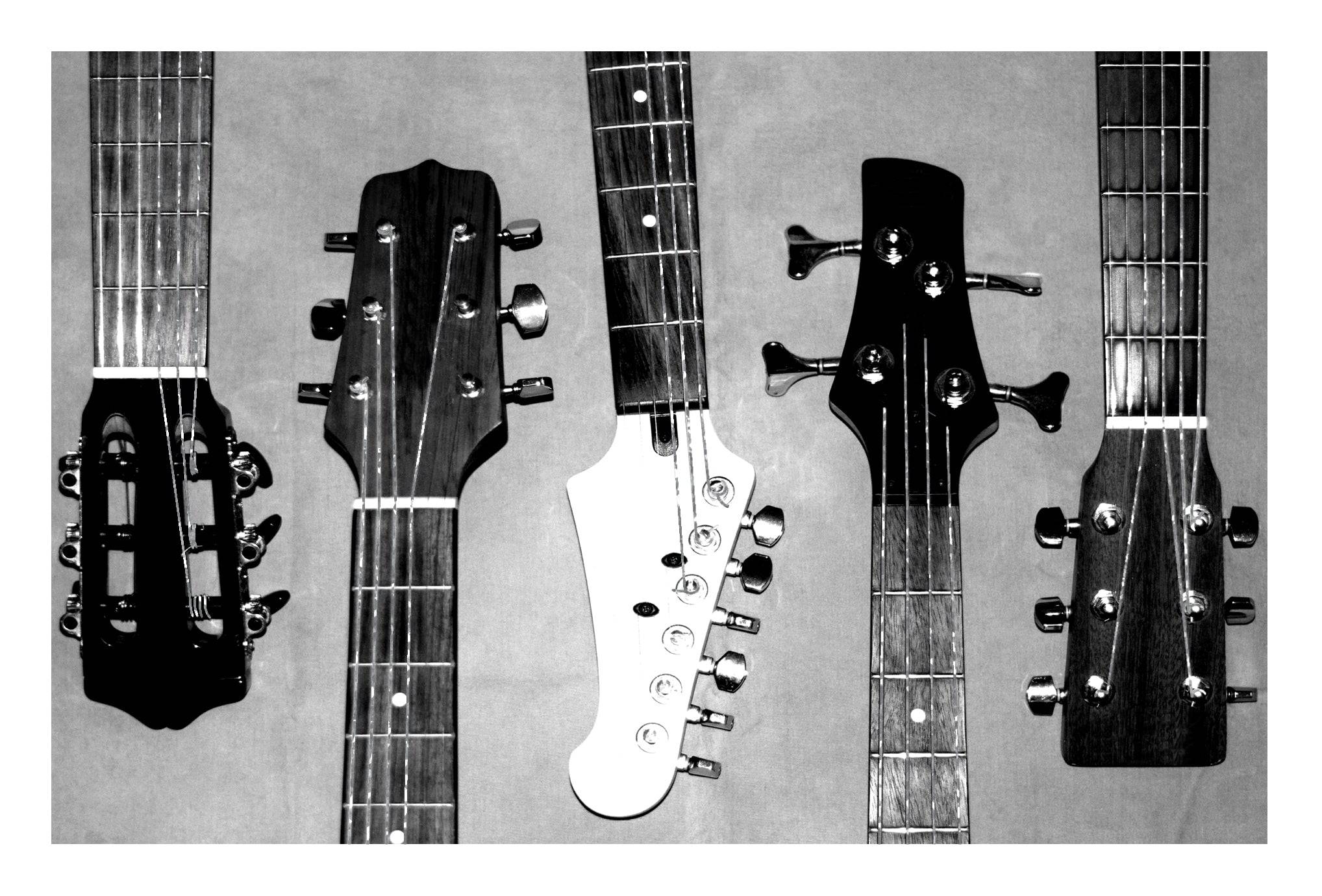 Pictura Guitars Birthday Card featuring colorful guitar illustrations on an everyday greeting card design.