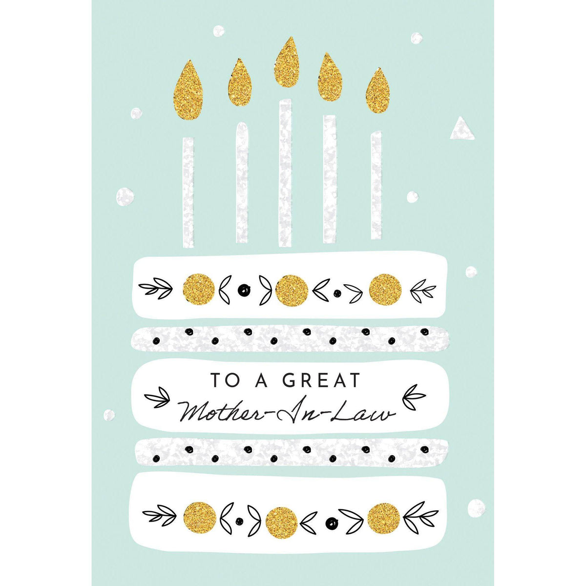 Pictura Mother-in-Law occasion everyday greeting card with floral design and elegant script on white background.