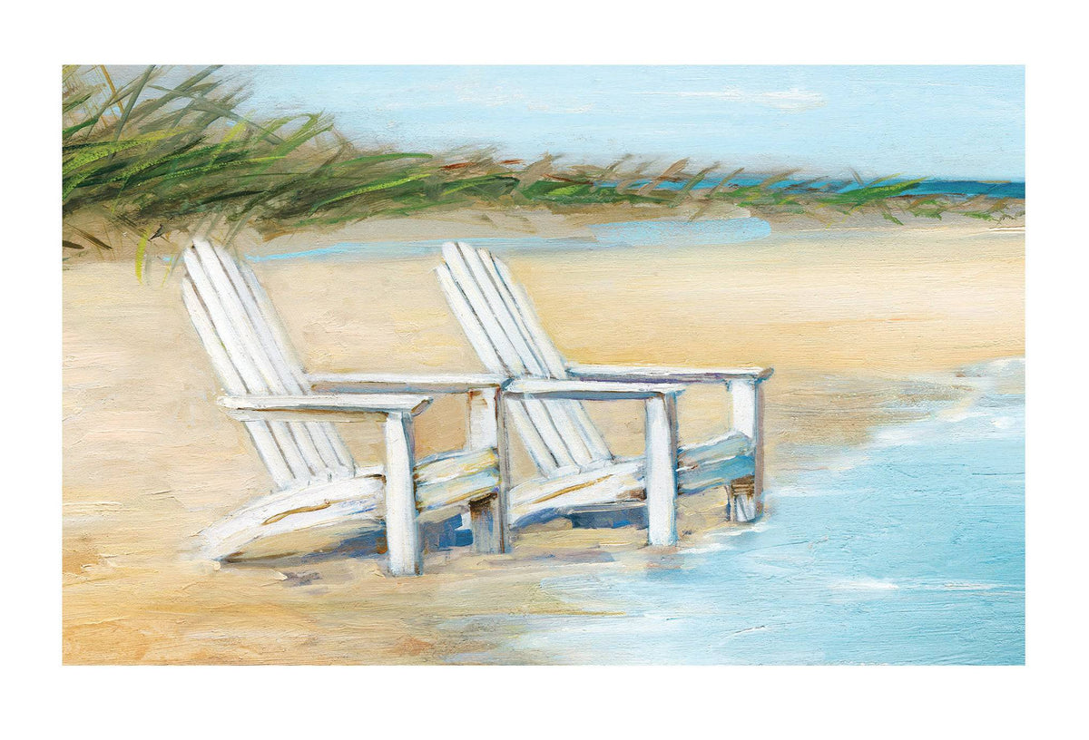 Pictura Beach Adirondack Chairs Anniversary Card featuring colorful beach scene with Adirondack chairs, perfect for celebrating special occasions.