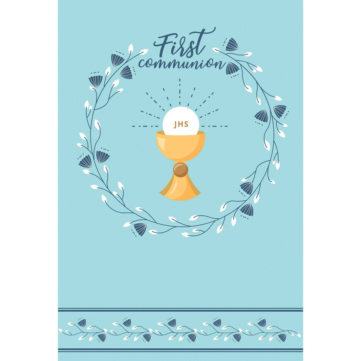 Pictura Communion Chalice and Communion Card set on a white background, featuring religious symbols and elegant design elements.