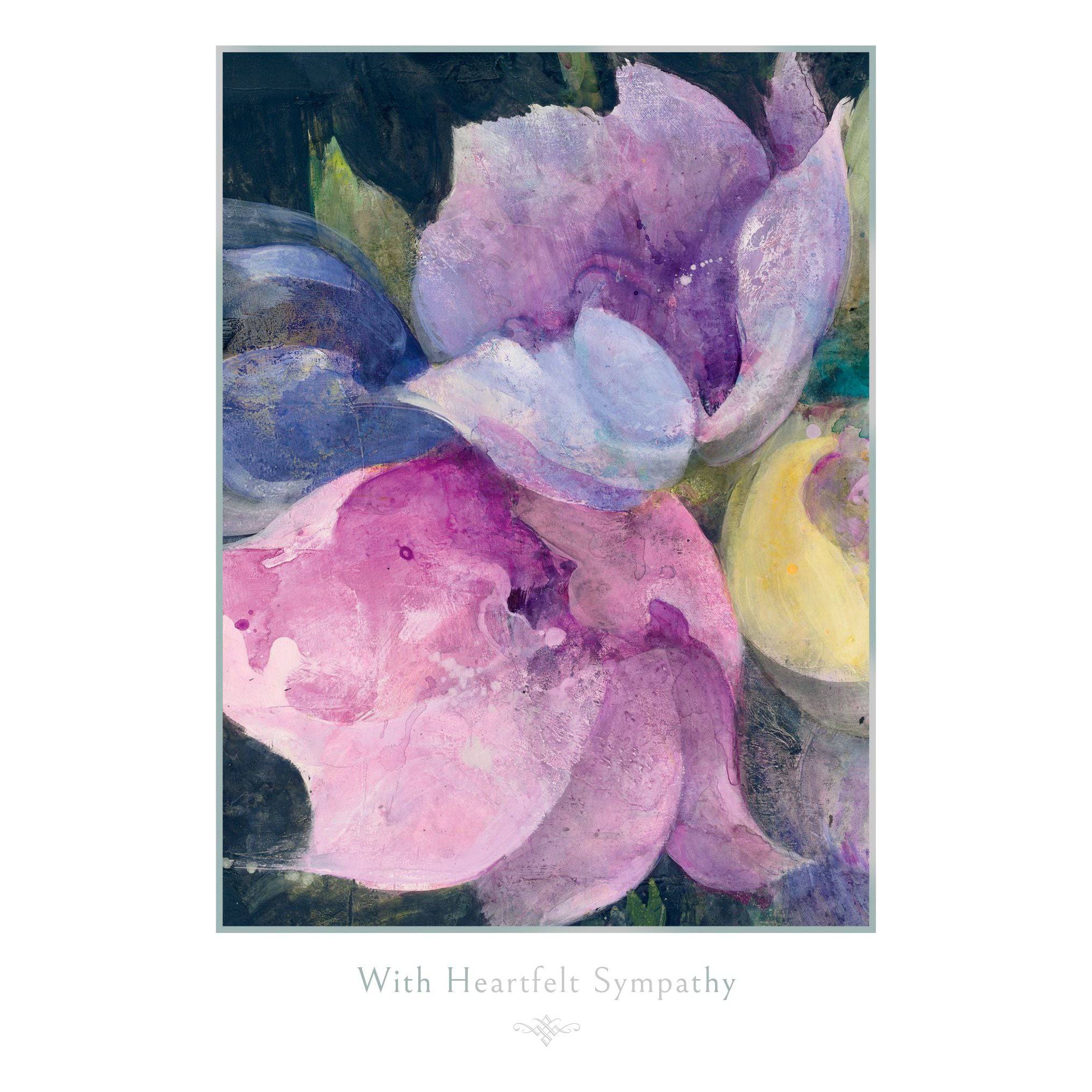 Pictura Tulips Galore Sympathy Card featuring vibrant tulip illustrations on an elegant everyday greeting card.