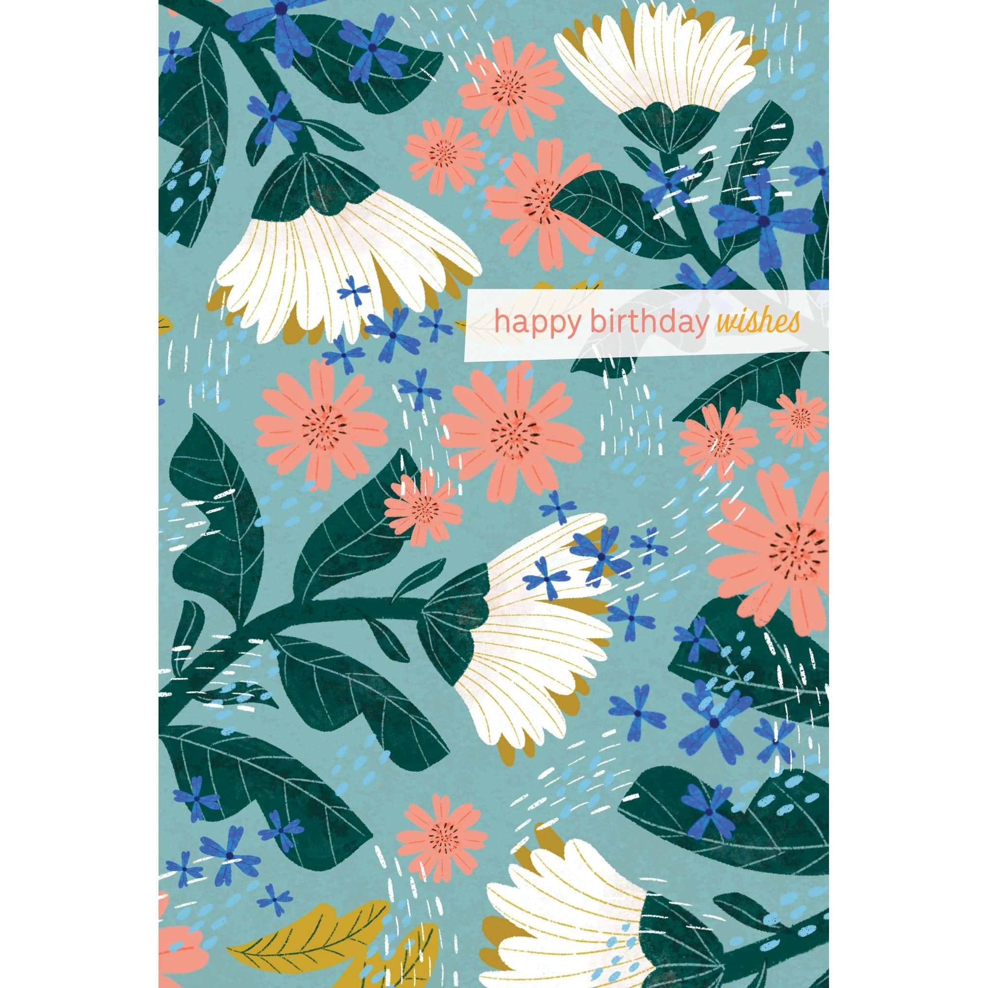 Pictura birthday wish flowers card featuring colorful floral illustrations, perfect for celebrating birthdays with heartfelt messages
