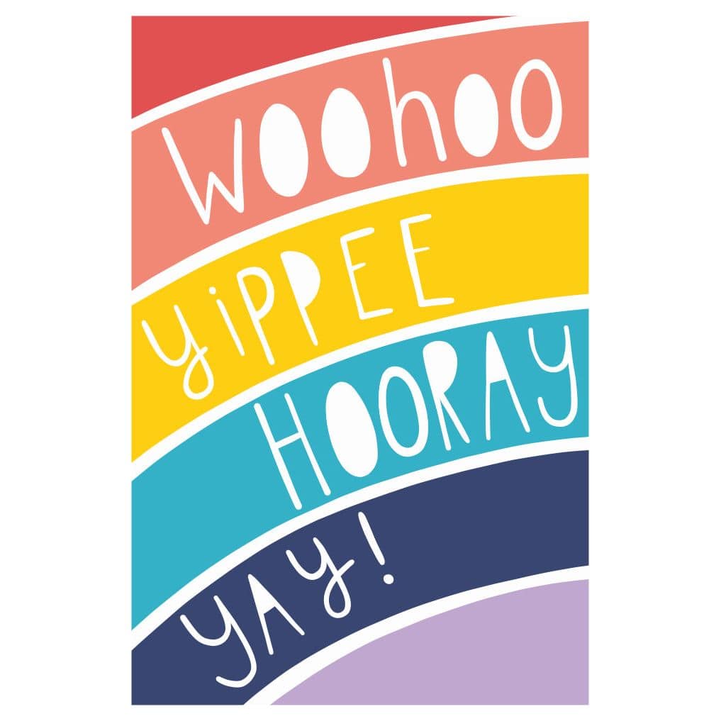 Pictura Woohoo Hooray birthday card featuring colorful birthday message and cheerful design for celebrating special occasions.