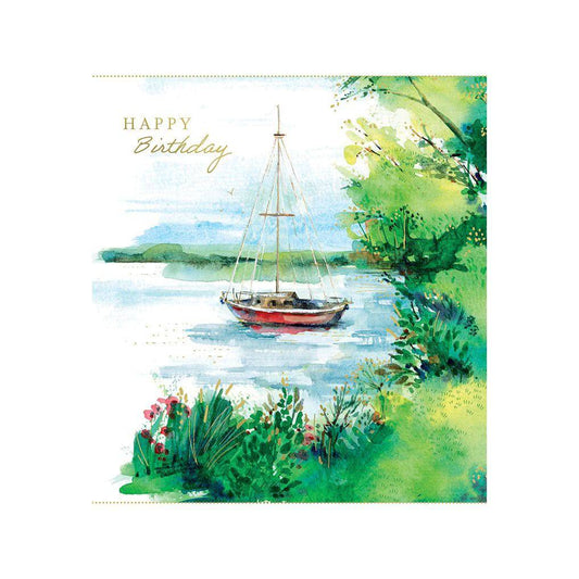 Colorful sailboat birthday card from Pictura featuring a nautical sailboat illustration for everyday celebrations.