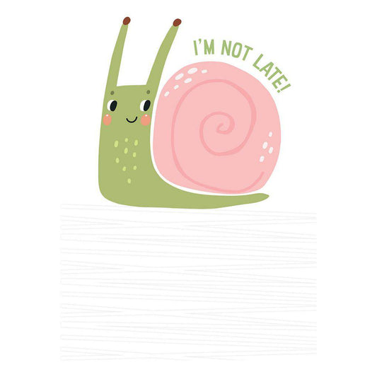 Pictura snail belated birthday card featuring a cute snail illustration, perfect for sending warm, everyday birthday wishes.