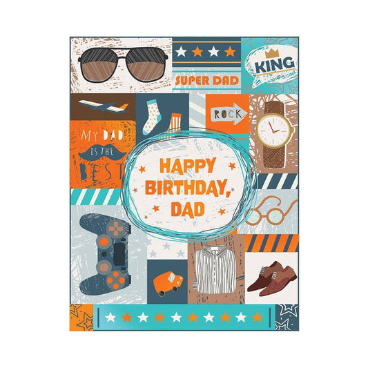 Father's Day dad collage birthday card by Pictura, featuring a heartfelt design with photos and messages for special occasions.