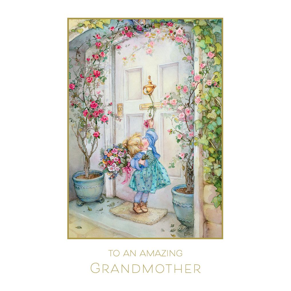 Knocking On Door Birthday Card Grandmother Lisi Martin