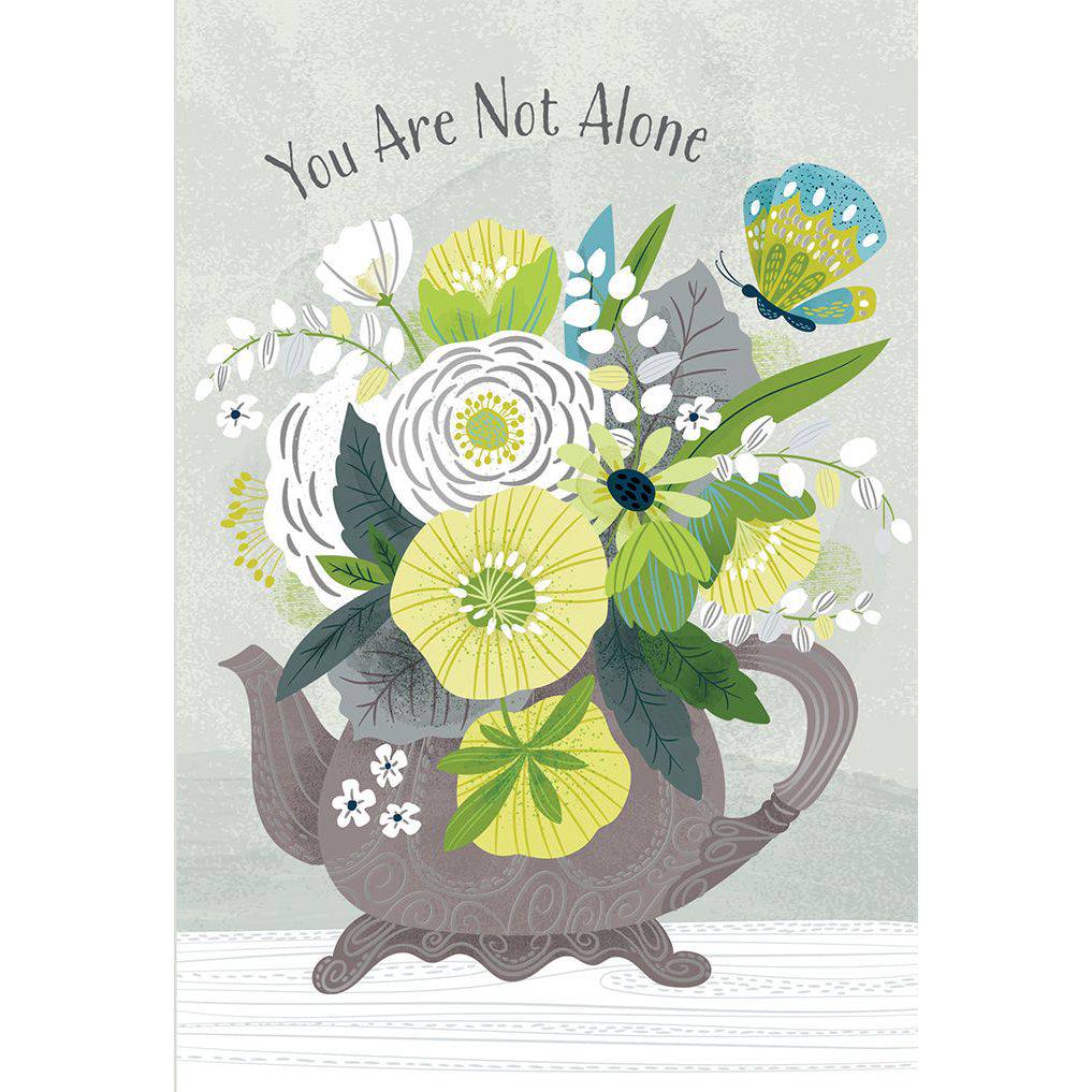 Pictura floral teapot get well card featuring colorful flowers, designed to send wishes of health and comfort.