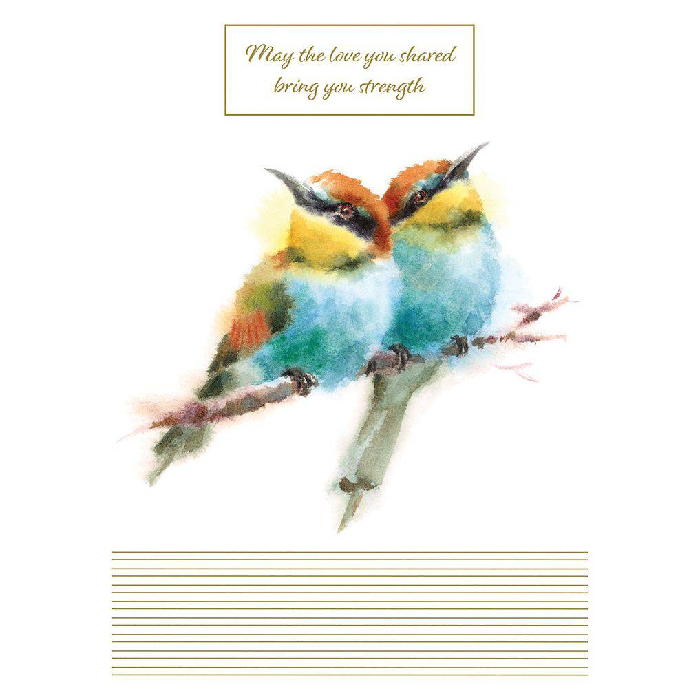 Two Birds Sympathy Partner card by Pictura, featuring heartfelt message on elegant everyday greeting card with floral design.