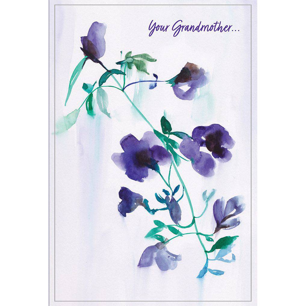 Pictura Moon Drops Sympathy card for loss of grandmother, featuring gentle moon and floral design for heartfelt condolences.
