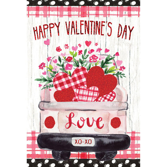 Love Truck Valentine's Day card by Pictura featuring a cute truck with hearts, perfect for Valentine's Day greetings.